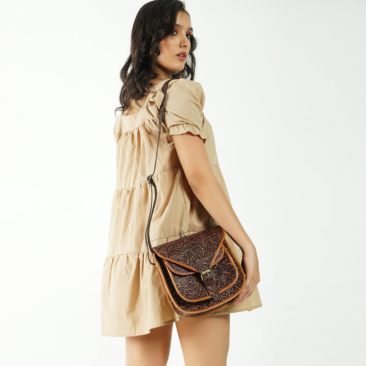 AntQBelle- Leather Sling Bag