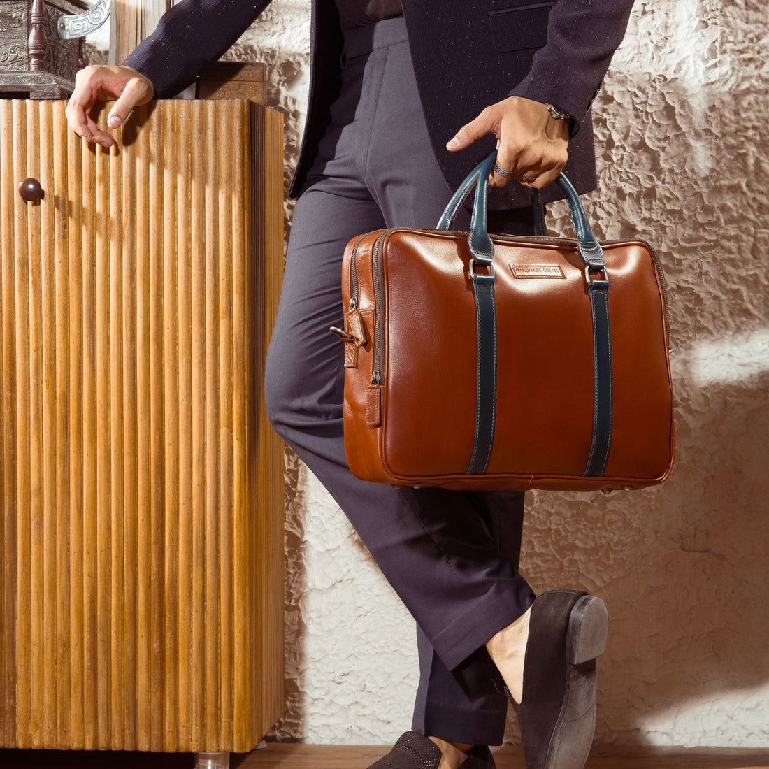 CHAIRMAN - GENUINE LEATHER LAPTOP BRIEFCASE