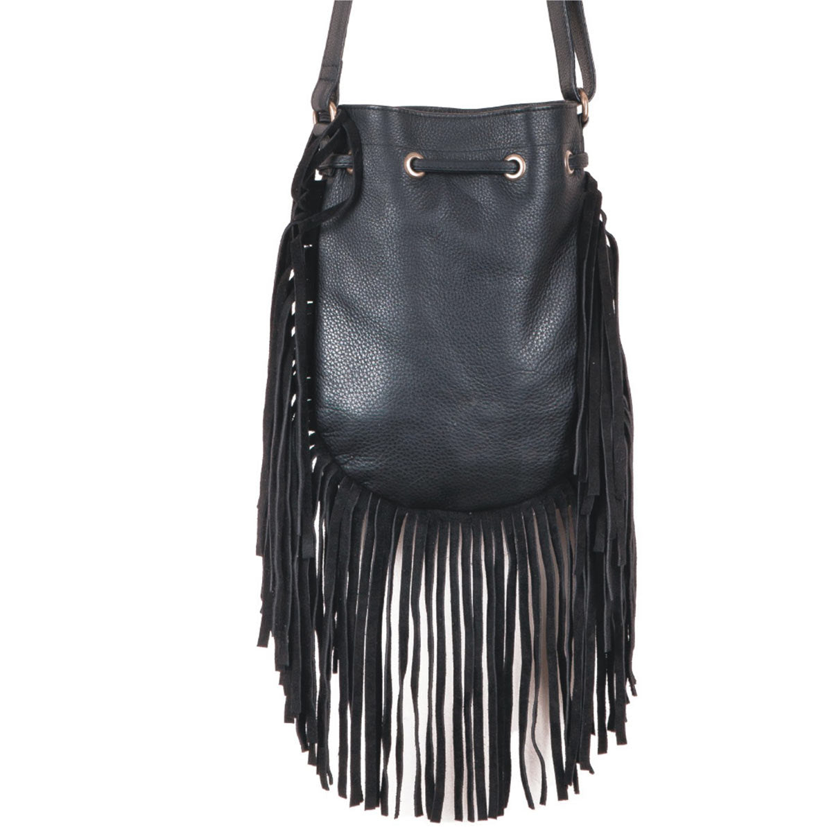 TribalBead - Leather Sling Bag with fringes