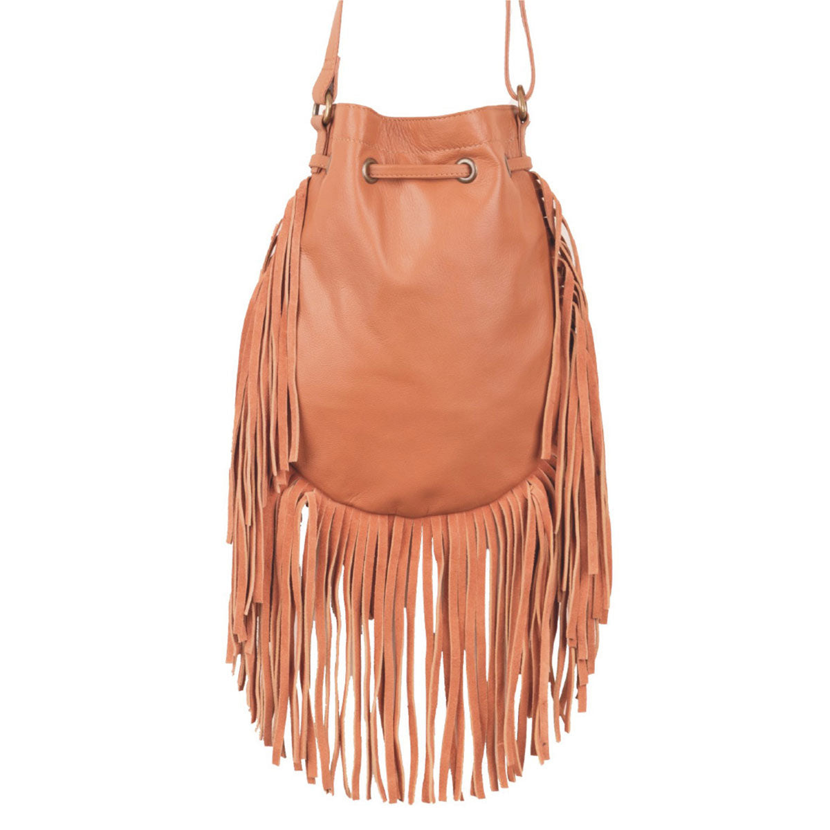 TribalBead - Leather Sling Bag with fringes
